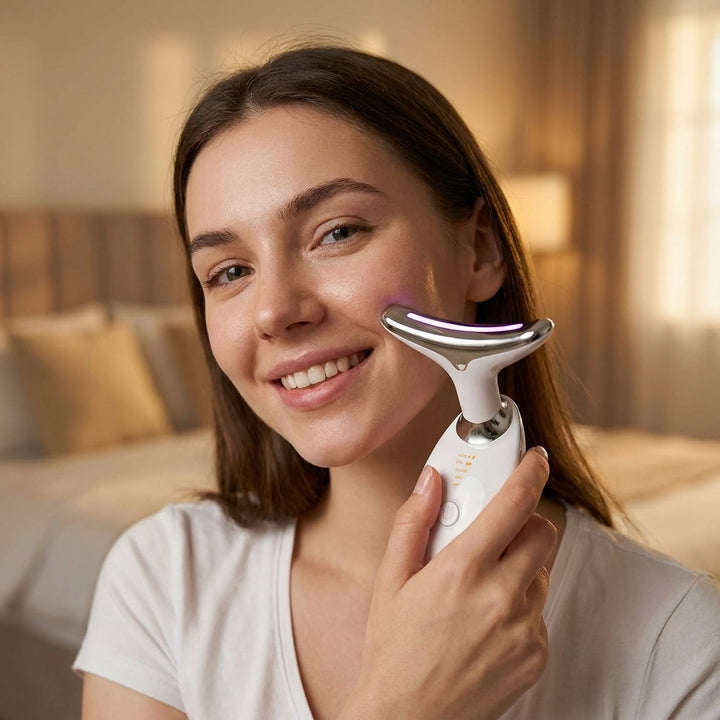 Neck Face Massager Face Sculpting Tool 3 Colour Modes And Vibration For Facial Massager For Double Chin