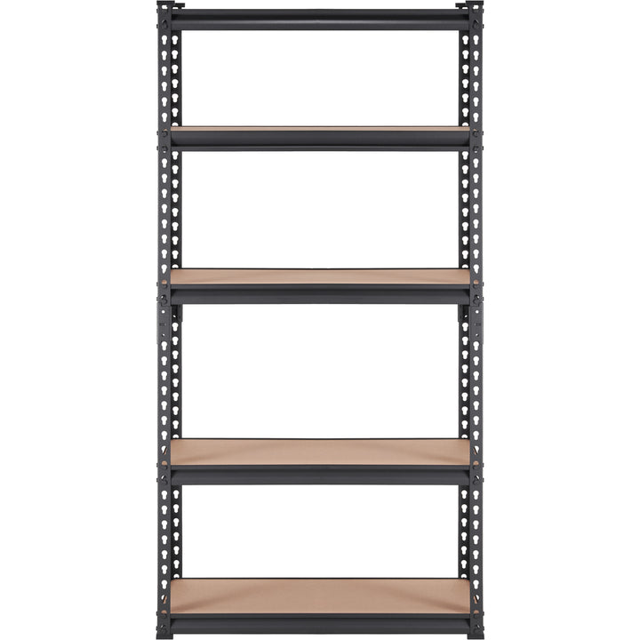 VEVOR Storage Shelving Unit, 5Tier Adjustable, 2000 Lbs Capacity, Heavy Duty Garage Shelves Metal Organizer Utility Rack, Black, 30L X 12W X 60 H For Kitchen Pantry Basement Bathroom Laundry