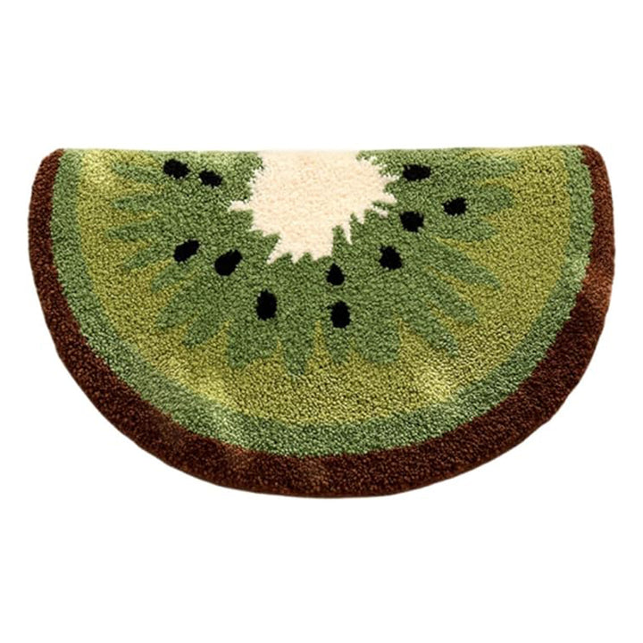 Kiwi Fruit Bathroom Rug — Cute Highly Absorbent Non-Slip Bath Mat with Kiwi Print (Green)