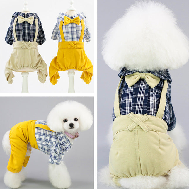 Stylish Plaid Pet Outfit – Cotton Dog &amp; Cat Clothing