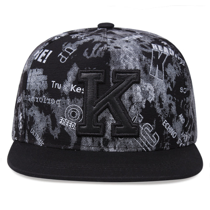 K Letter Baseball Cap Hip Hop Hat Size Adjustable