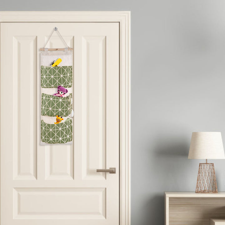 1Pc Wall Mounted Storage Bag Door Closet Hanging Storage Bag Organizer Waterproof 3 Pockets Pouch