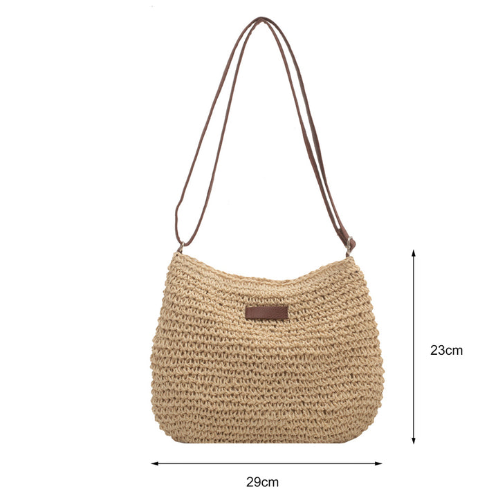Woven Straw Shoulder Bag – Stylish Summer Handbag