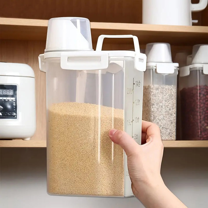 Sealed Food Storage Containers with Lids — Leak-Proof Moisture-Proof PE Kitchen Boxes for Grains, Nuts, Flour & Rice