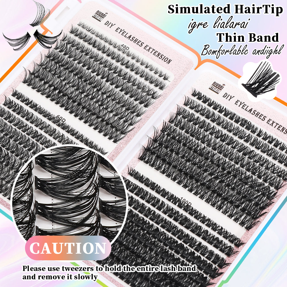 640-Cluster Lash Book Set — 32 Rows of Segmented Lash Fans, Style 1 & Style 2