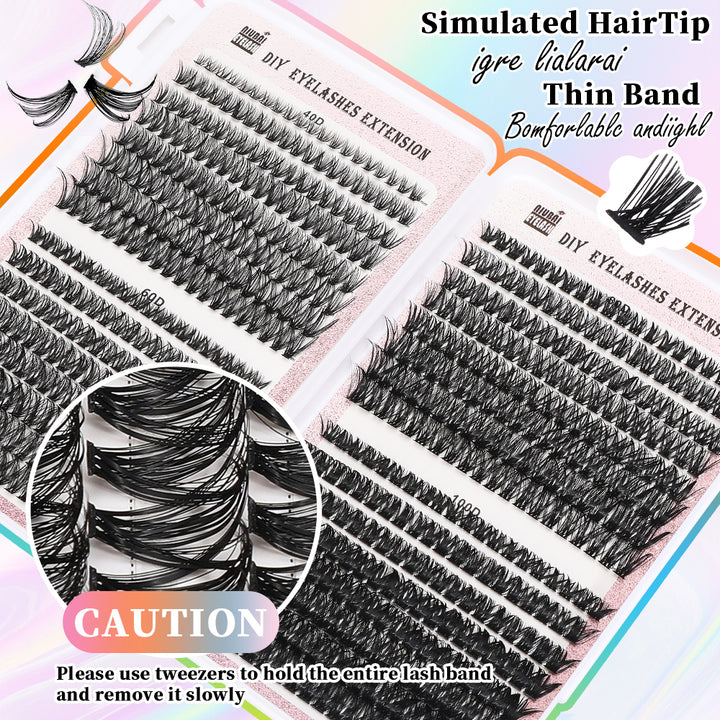 640-Cluster Lash Book Set — 32 Rows of Segmented Lash Fans, Style 1 & Style 2