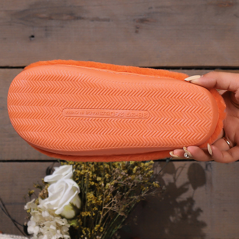 Halloween Pumpkin Plush Warm Indoor Slippers