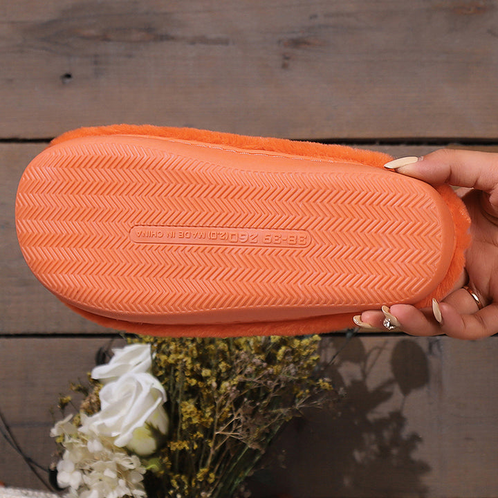 Halloween Pumpkin Plush Warm Indoor Slippers