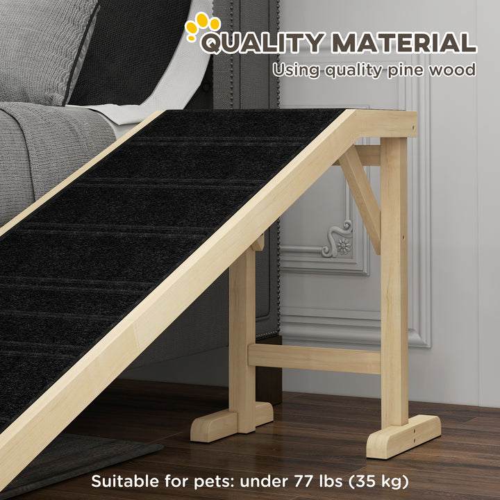 Wooden Pet Ramp for Dogs & Cats – Anti-Slip Carpet Pet Stair Ramp