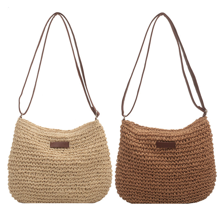 Woven Straw Shoulder Bag – Stylish Summer Handbag