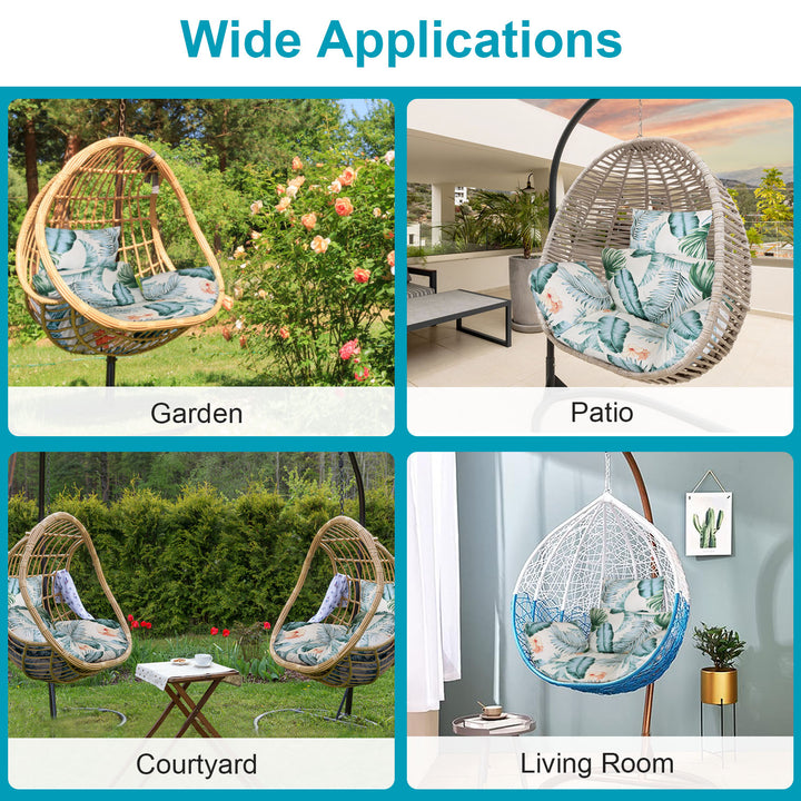 Egg Chair & Hanging Basket Cushion — Thickened Soft Swing Chair Pad with Headrest (9 Colours)