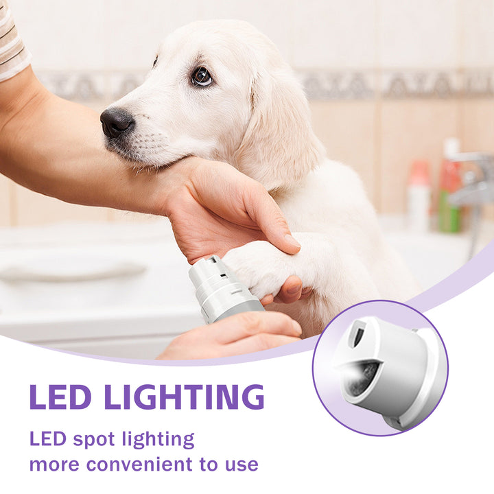LED Pet Nail Grinder – Low Noise Electric Dog & Cat Nail Trimmer