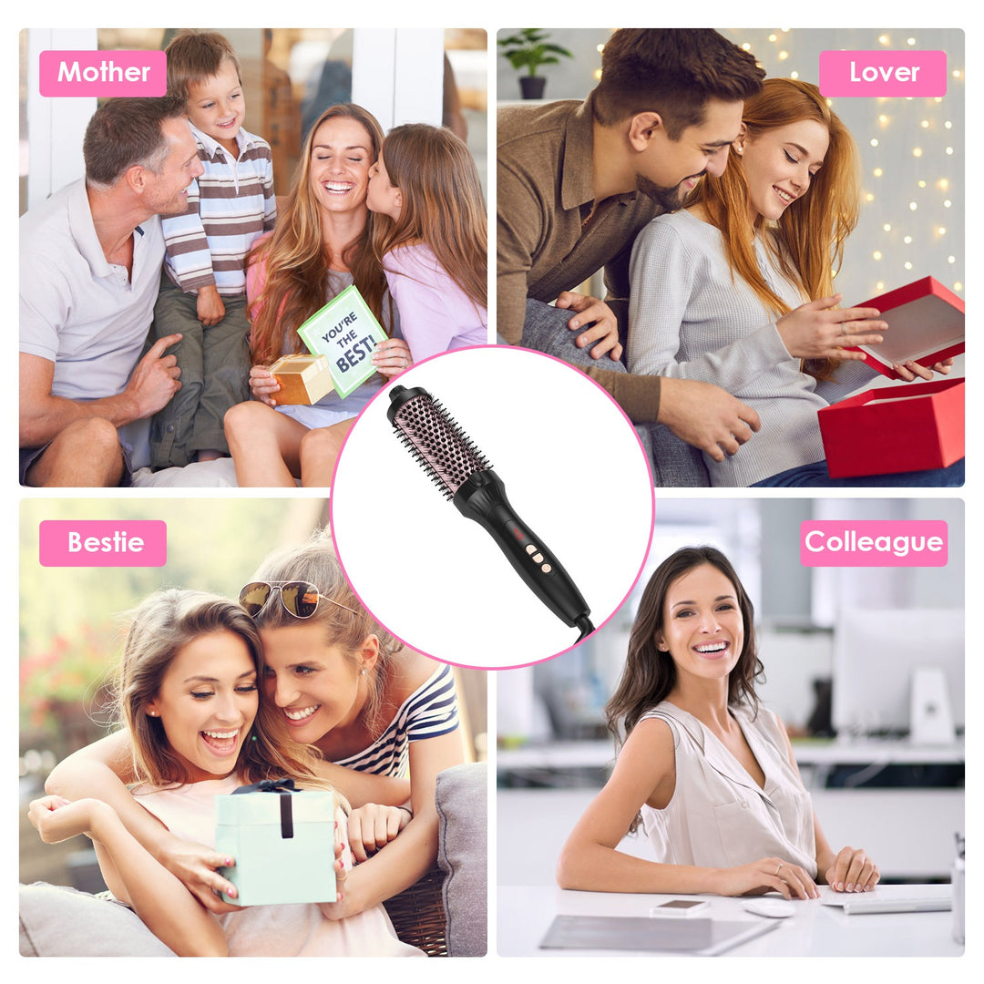 3-in-1 Thermal Hair Curler Brush — Straightener, Curler & Volume Brush, 10 Heat Levels, 30s Fast Heat