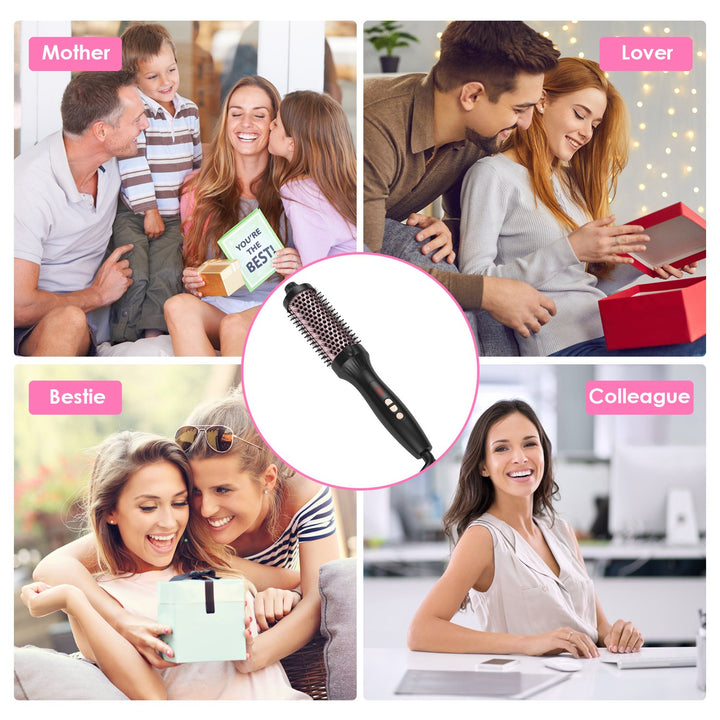 3-in-1 Thermal Hair Curler Brush — Straightener, Curler & Volume Brush, 10 Heat Levels, 30s Fast Heat