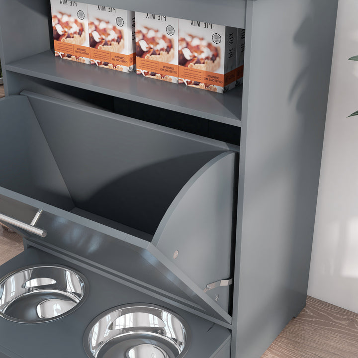PawHut Pet Feeder Station with Storage Cabinet; Raised Dog Bowls