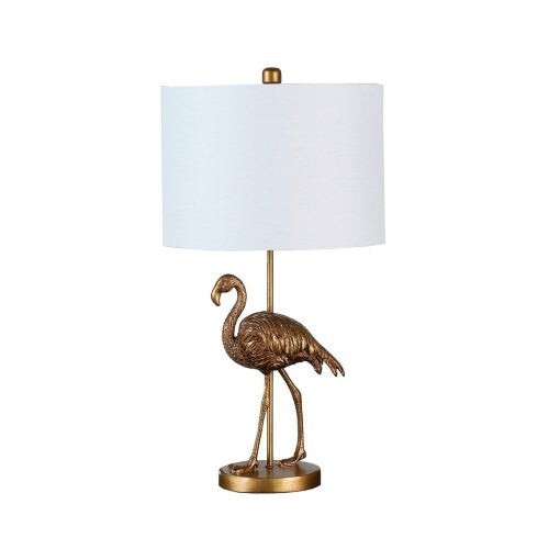 Matte Gold Flamingo Resin Table Lamp — Luxury Decorative Bedside & Living Room Lamp (Gold)
