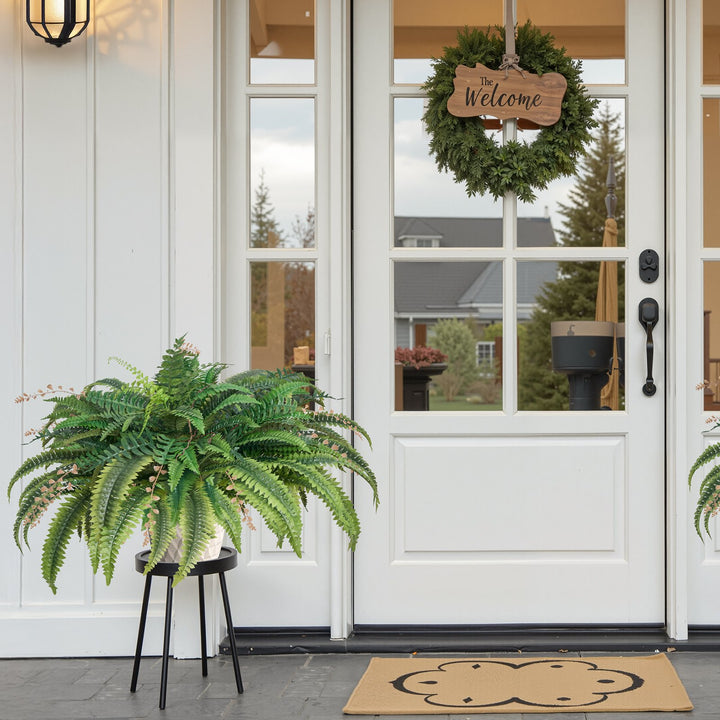 Large Artificial Hanging Boston Fern — 37–41in Spread, 80 Branches, Sunlight-Resistant Faux Fern for Home, Office & Outdoor