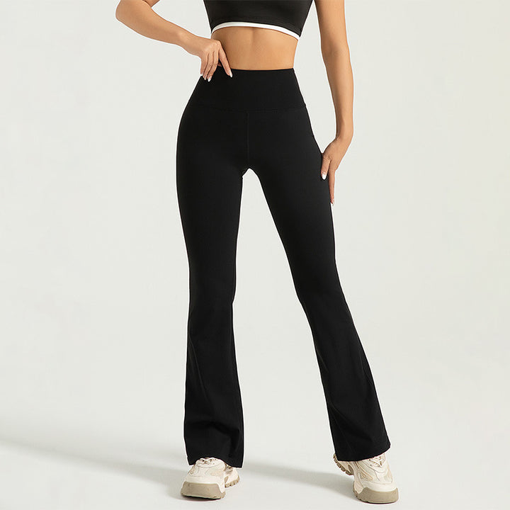 High-waist Lifting Yoga Flared Pants, Nude Sensation Fitness Breathable Sports Leggings