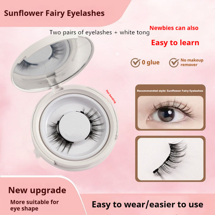 Magnetic Mink False Eyelashes — No-Glue Little Devil Style, Sizes 9–14 with Applicator Clip
