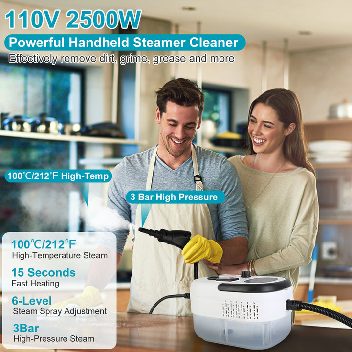 2500W High-Pressure Steam Cleaner | 6-Level Control | Multi-Surface Deep Clean