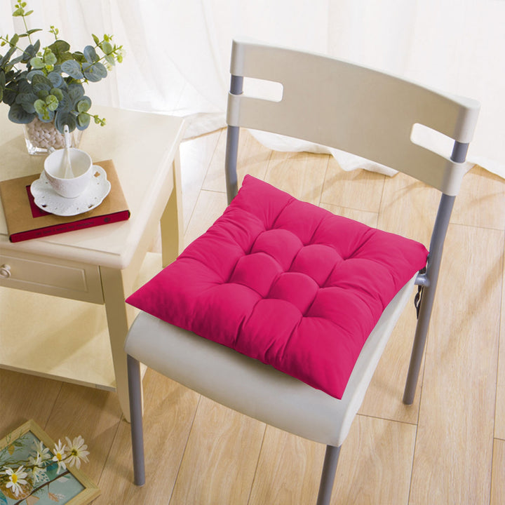 4-Piece Tie-On Chair Cushion Pads — 17.72×17.72 in Soft Square Seat Mats for Home, Office, Car & Travel (4 Colours)