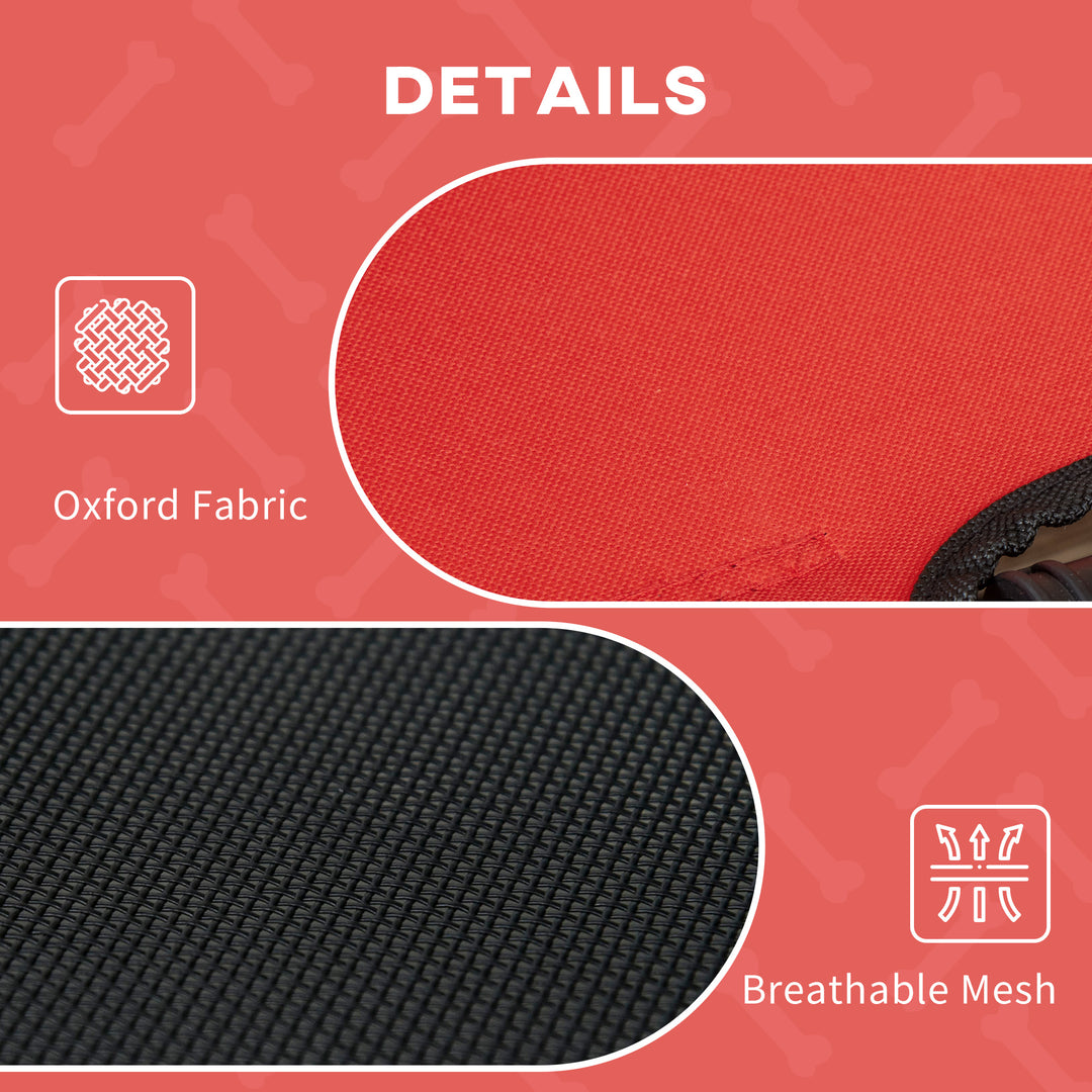 48" x 36" Elevated Portable Dog Cot Cooling Pet Bed with UV Protection Canopy Shade, Red