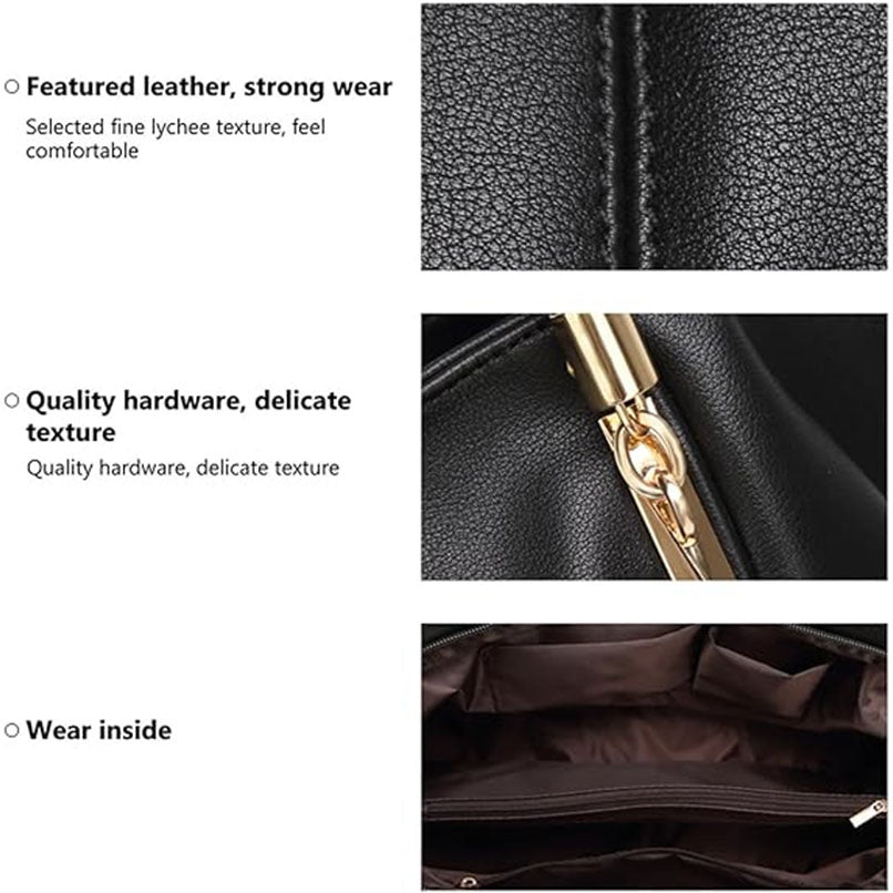 Women’s Large Capacity Vegan Leather Handbag – Elegant Shoulder &amp; Tote Bag