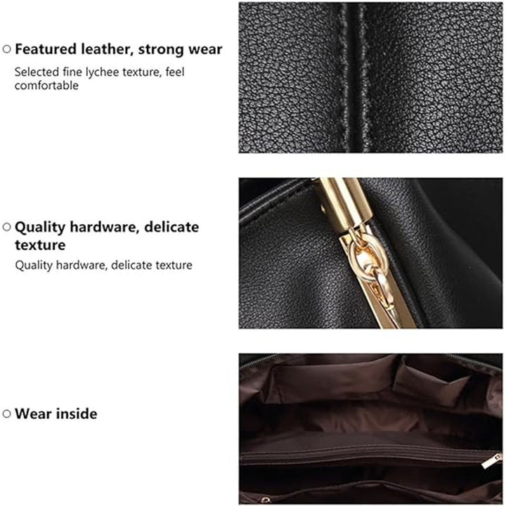 Women’s Large Capacity Vegan Leather Handbag – Elegant Shoulder &amp; Tote Bag