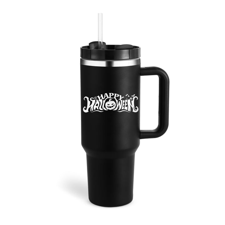 40 oz Insulated Tumbler with Handle & Straw — Stainless Steel Spill-Proof Vacuum Mug for Car, Gym, Office & Travel (30+ Colours)
