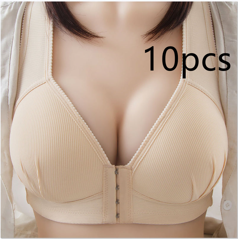 Front Button Push-Up Bra – Adjustable Support Wireless Bra