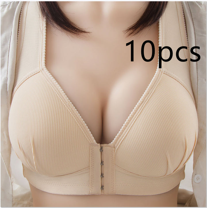 Front Button Push-Up Bra – Adjustable Support Wireless Bra