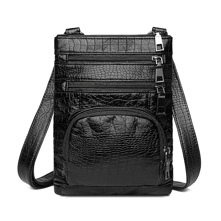 Vintage PU Leather Crossbody Messenger Bag – Women’s Multi Pocket Shoulder Bag