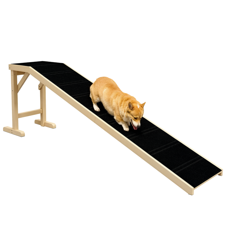 Wooden Pet Ramp for Dogs & Cats – Anti-Slip Carpet Pet Stair Ramp