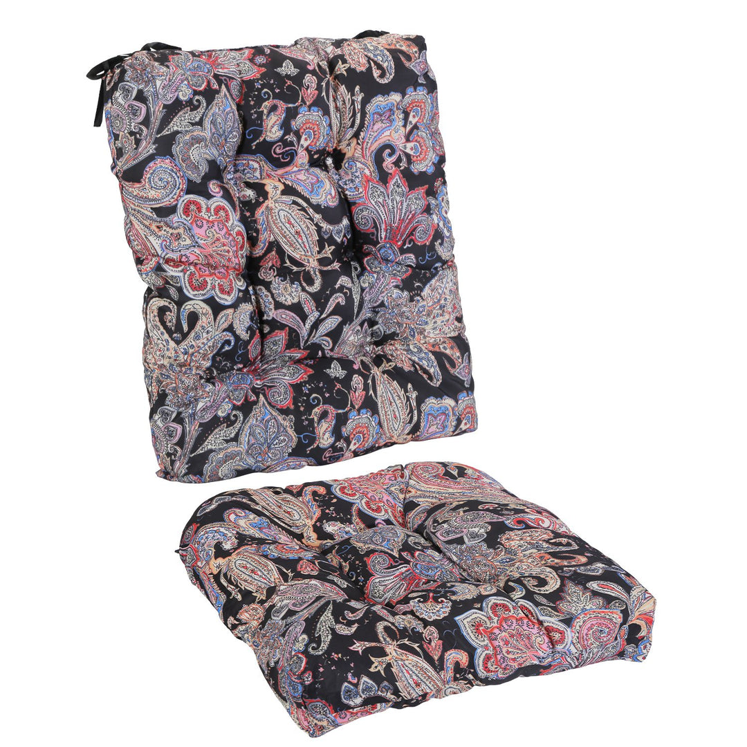 2-Piece Waterproof Rocking Chair Cushion Set — Oxford Cloth, Non-Slip Ties, Seat & Back Pad for Indoor & Outdoor Use (9 Colours)