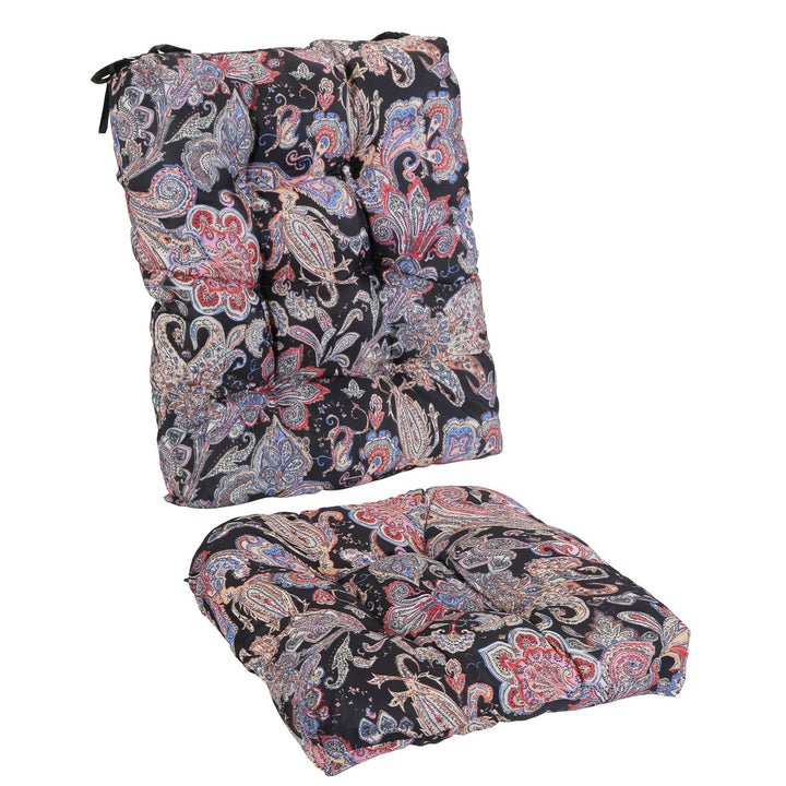 2-Piece Waterproof Rocking Chair Cushion Set — Oxford Cloth, Non-Slip Ties, Seat & Back Pad for Indoor & Outdoor Use (9 Colours)