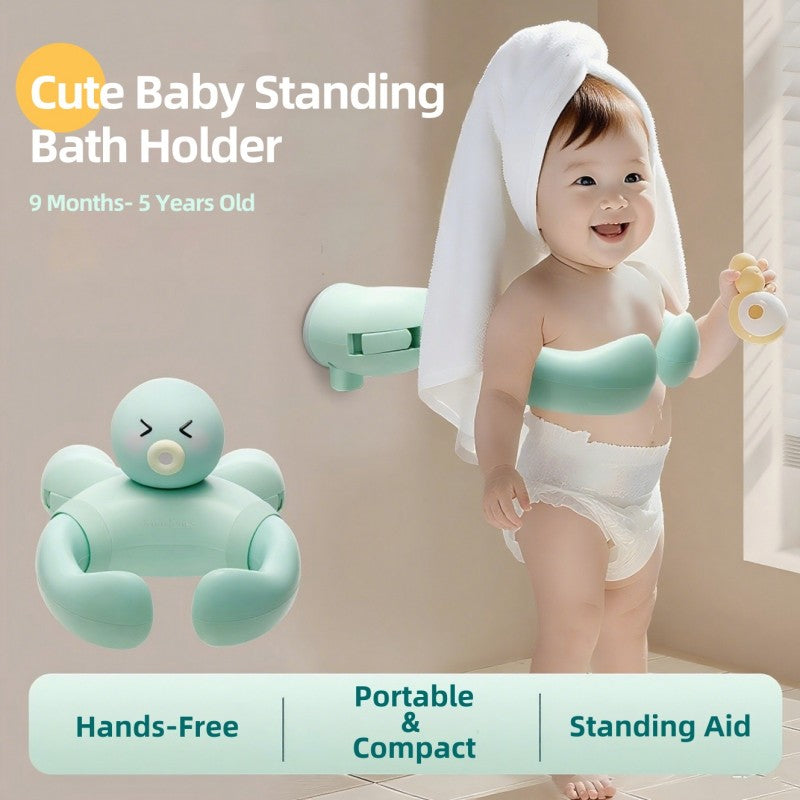 MiniJones Baby Bath Stand — Suction Cup Wall-Mounted Adjustable Width Portable Shower Holder for Infants