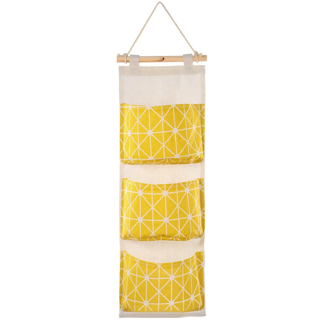 1Pc Wall Mounted Storage Bag Door Closet Hanging Storage Bag Organizer Waterproof 3 Pockets Pouch