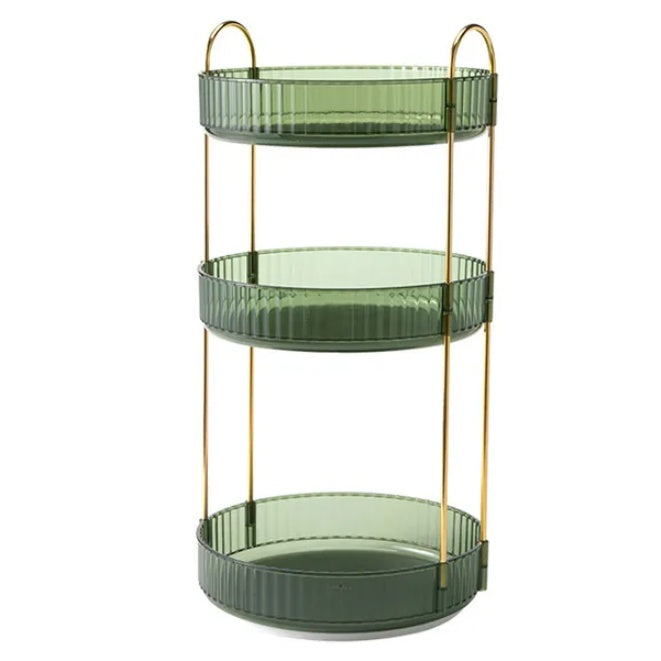 3-Tier Rotating Makeup Organizer — 360° Spinning Cosmetic Storage Tower for Desk, Vanity & Bathroom