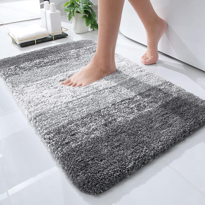 Microfiber TPR Non-Slip Floor Mat — Gradient Colour Soft Absorbent Doormat & Bath Mat (4 Colours)