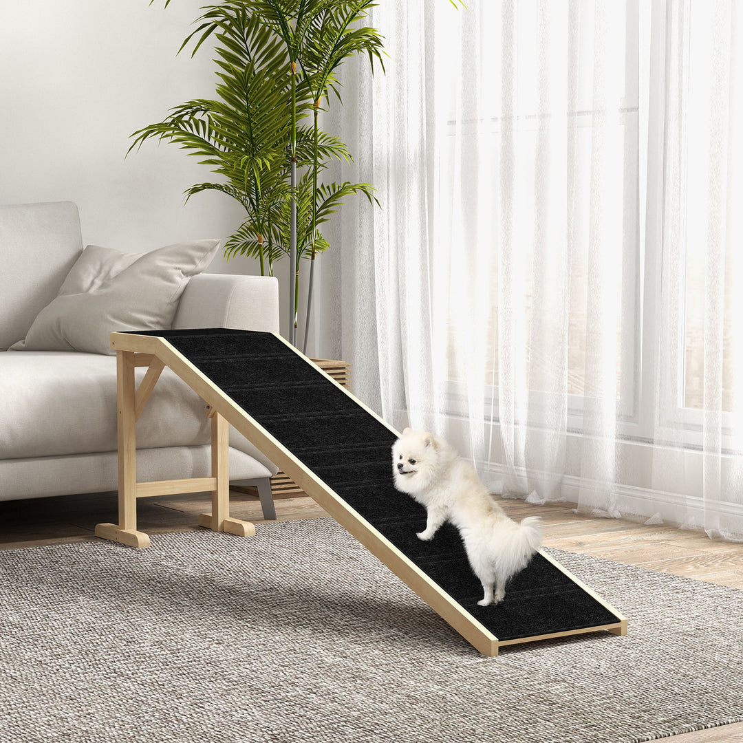 Wooden Pet Ramp for Dogs & Cats – Anti-Slip Carpet Pet Stair Ramp