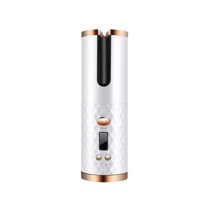 LCD Cordless Auto-Rotating Ceramic Hair Curler — Wireless Waver Curling Iron