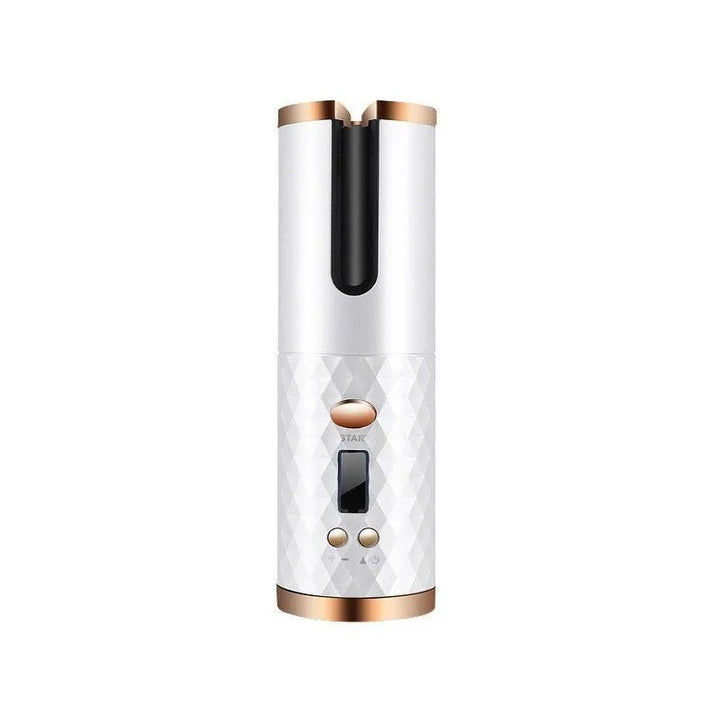 LCD Cordless Auto-Rotating Ceramic Hair Curler — Wireless Waver Curling Iron