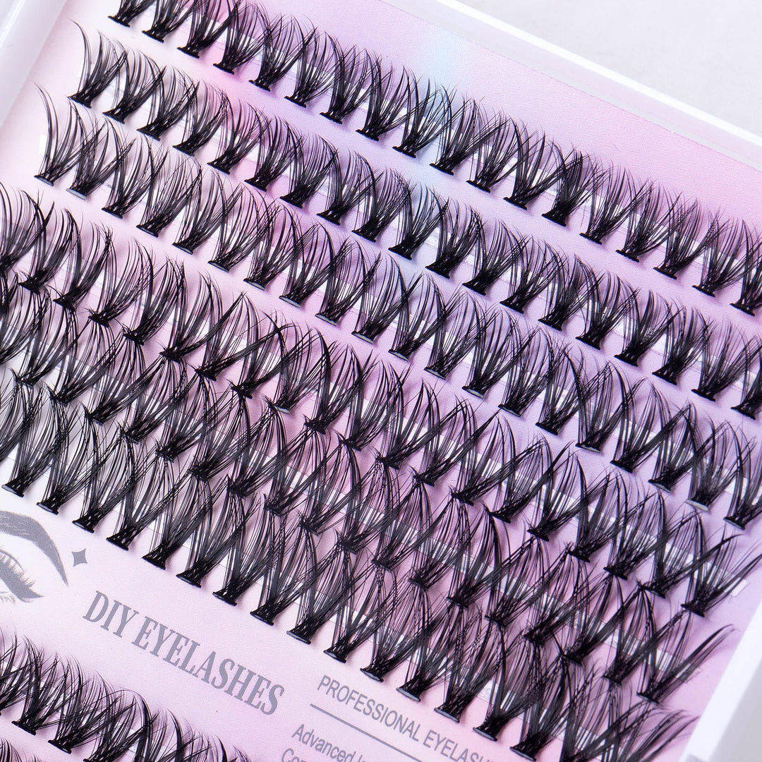 240 Segmented Lash Clusters — 12 Rows Mixed 30D + 40D for DIY Lash Extensions
