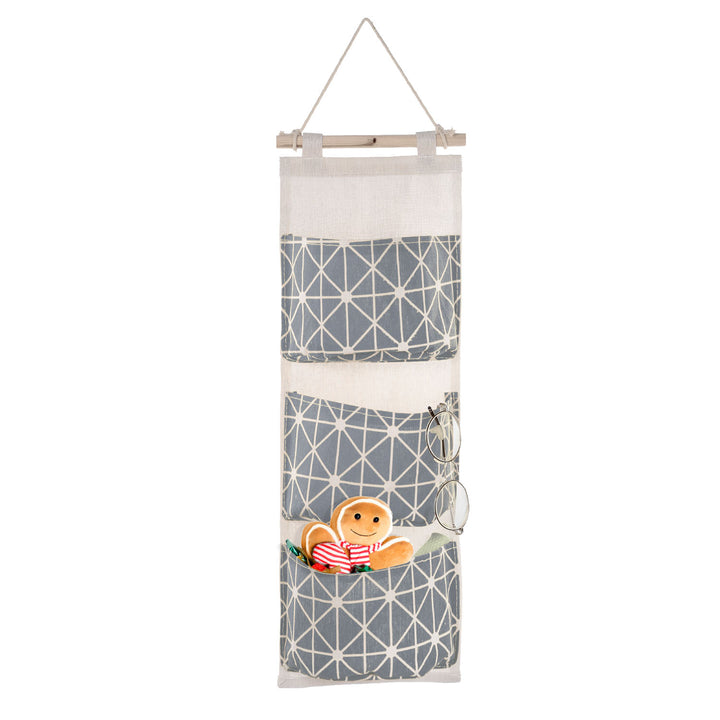 1Pc Wall Mounted Storage Bag Door Closet Hanging Storage Bag Organizer Waterproof 3 Pockets Pouch