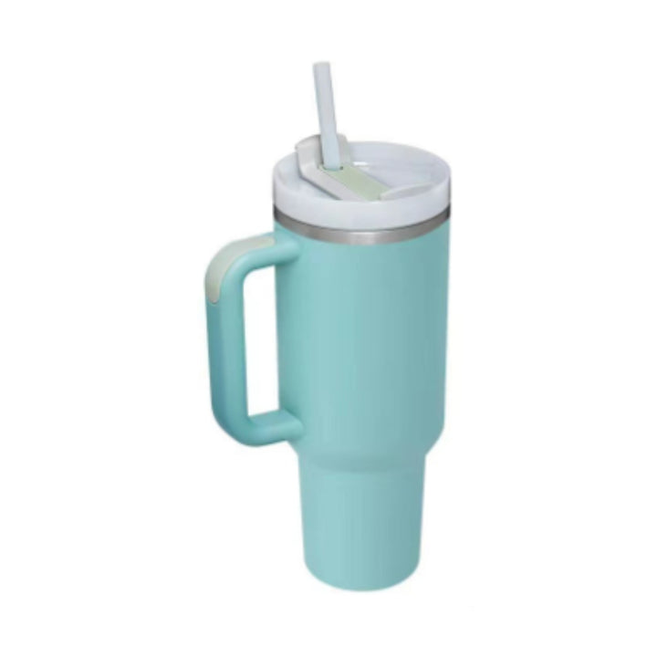 40 oz Insulated Tumbler with Handle & Straw — Stainless Steel Spill-Proof Vacuum Mug for Car, Gym, Office & Travel (30+ Colours)