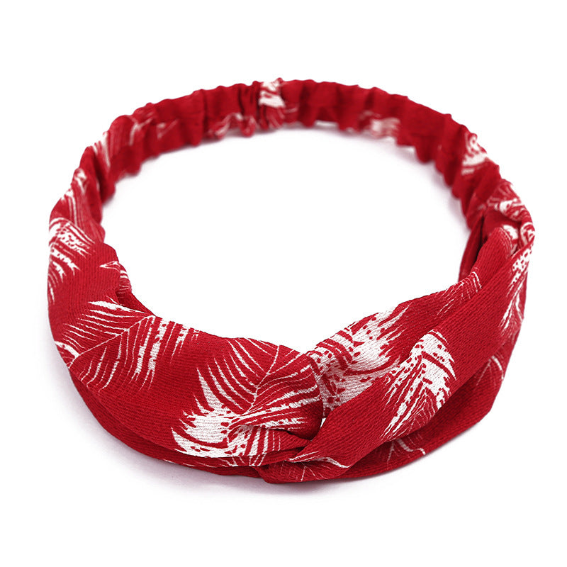 Women's Retro Style Printed Headband — Vintage Fabric Hair Band for Daily Wear, Yoga & Skincare