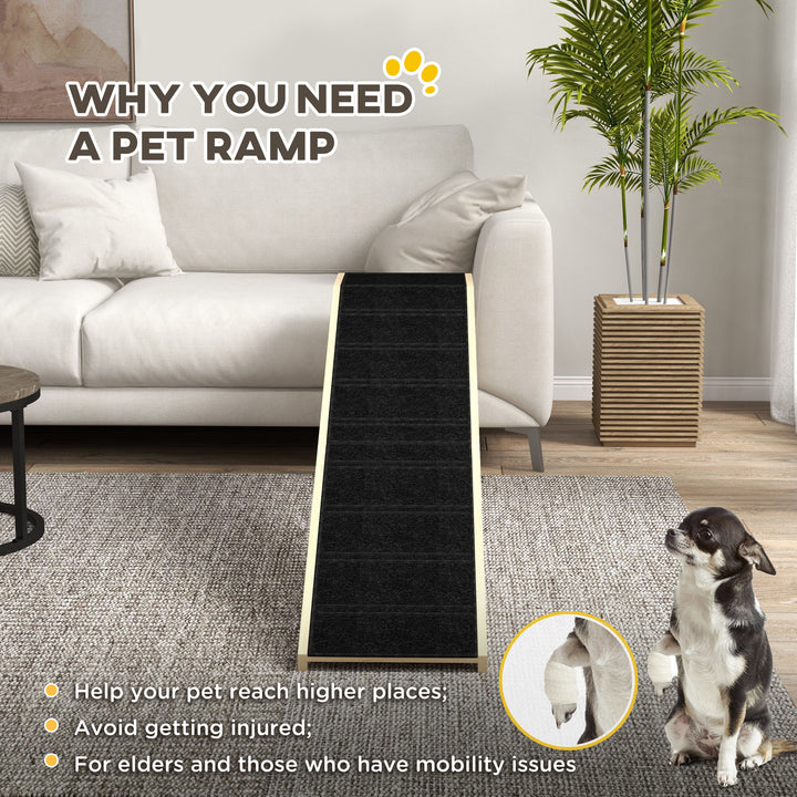 Wooden Pet Ramp for Dogs & Cats – Anti-Slip Carpet Pet Stair Ramp