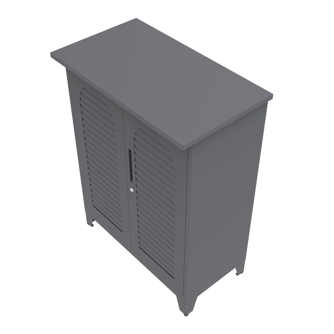 47in Tall Metal Tool Storage Cabinet — Multi-Room Organiser for Garage, Garden, Office & Utility Room (Slate)