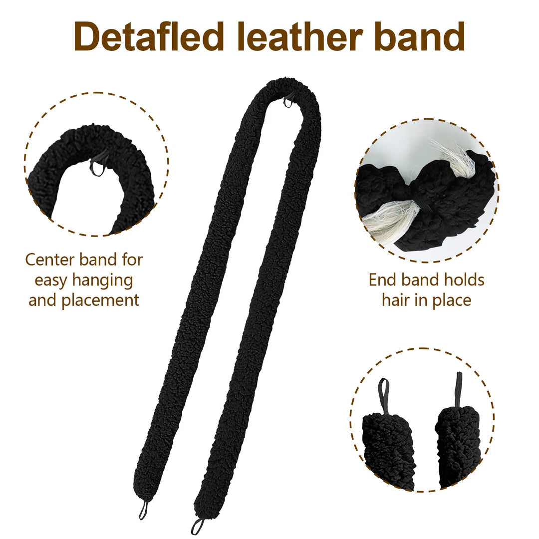 Satin Heatless Hair Curler — Overnight DIY Soft Wave Curls for All Hair Types (Black)