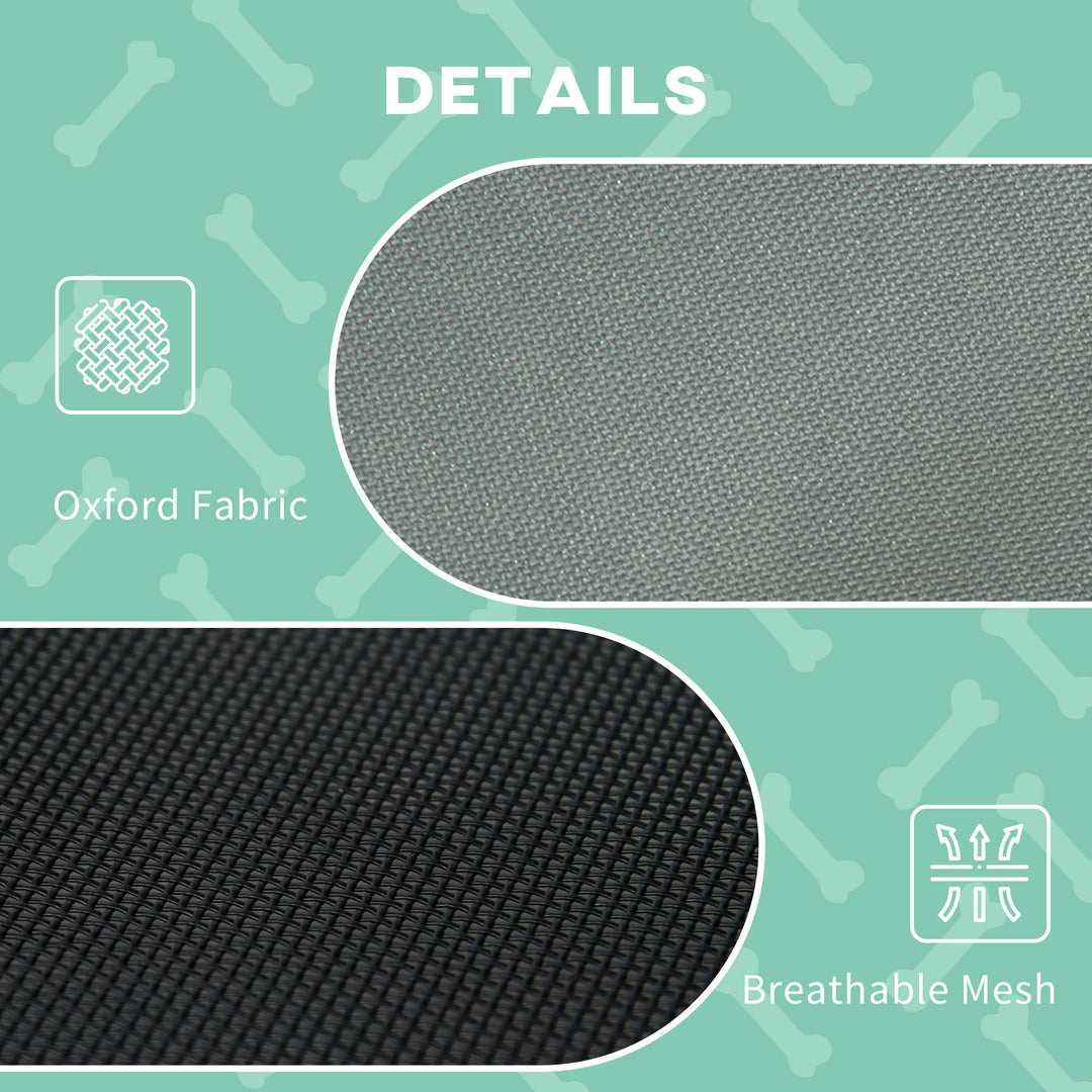 Elevated Dog Bed with Removable Canopy, Outdoor Dog Cot with UV Protection Canopy Shade, 24 inch Pet Bed for Camping, Gray